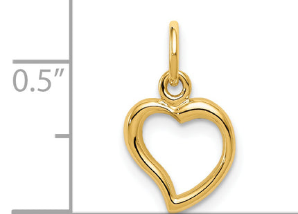 14K Polished Heart Pendant, 16 x 9mm