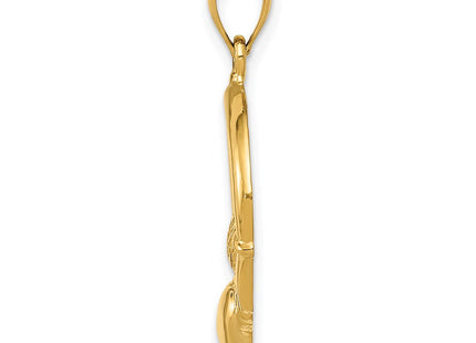 14k Polished Claddagh Pendant (Style C2192)