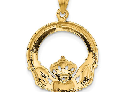 14k Polished Claddagh Pendant (Style C2192)