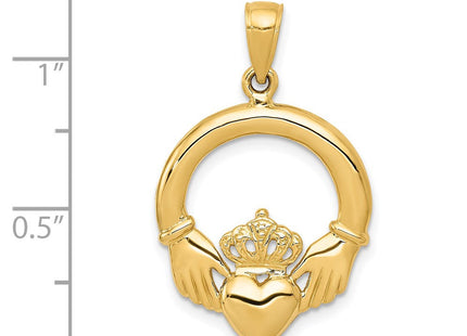 14k Polished Claddagh Pendant (Style C2192)