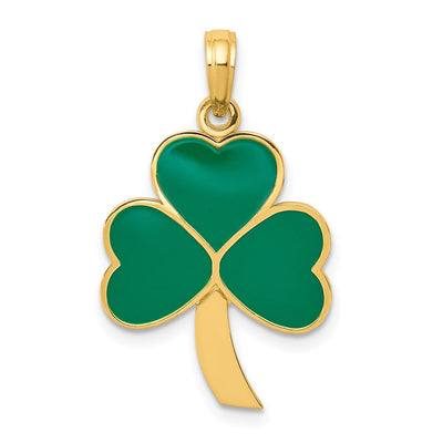14K gold shamrock pendant