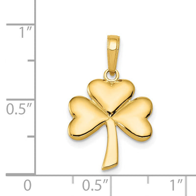 14K Polished Solid Shamrock Pendant