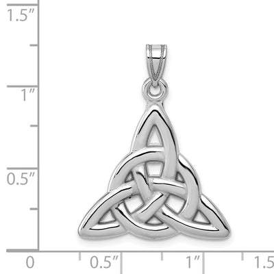 14K White Gold Polished Trinity Knot Pendant