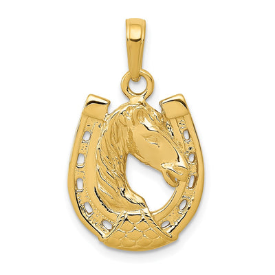 14K gold horseshoe pendant