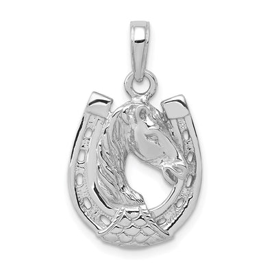 14K white gold horseshoe pendant
