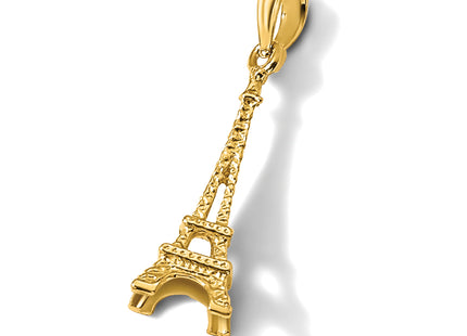 14k Solid Polished 3-D Eiffel Tower Charm