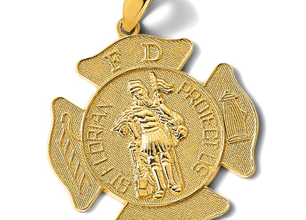 14k Large FD St. Florian Badge Pendant