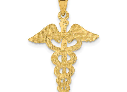 14K gold caduceus pendant, another view