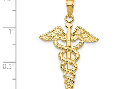 14K gold caduceus pendant, further view