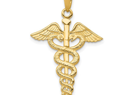 14K gold caduceus pendant