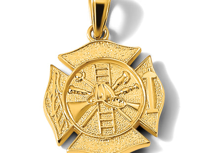 14k Reversible Fire Department Shield Pendant