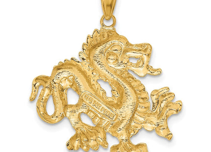 14k Solid Polished Dragon Pendant (Style C2380)