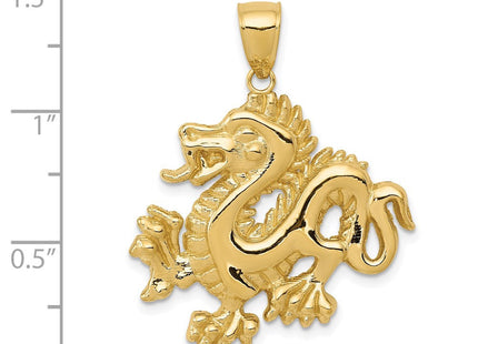 14k Solid Polished Dragon Pendant (Style C2380)