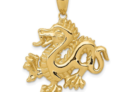 14k Solid Polished Dragon Pendant (Style C2380)