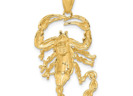 14k Solid Polished Open-Backed Scorpion Pendant (Style C2384)