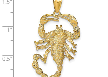 14k Solid Polished Open-Backed Scorpion Pendant (Style C2384)