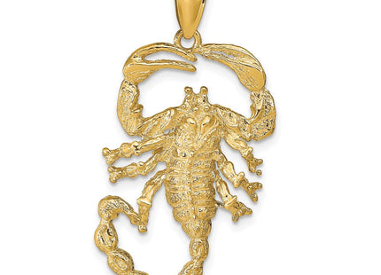 14k Solid Polished Open-Backed Scorpion Pendant (Style C2384)