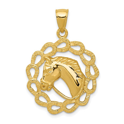 14K gold horseshoe pendant