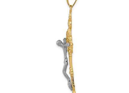 14K gold fleur de lis pendant, alternate view