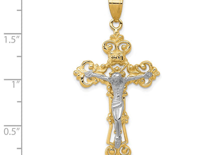 14K gold fleur de lis pendant, another view