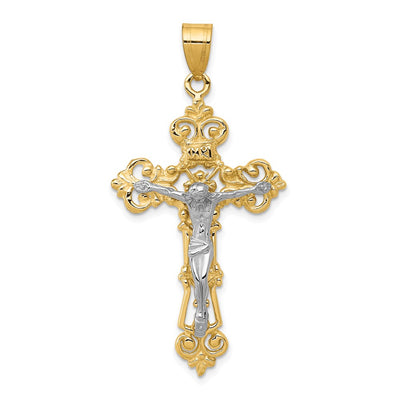 14K gold fleur de lis pendant