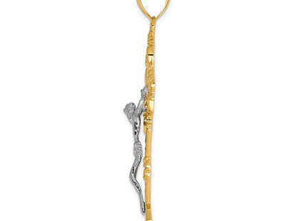14K gold fleur de lis pendant, alternate view