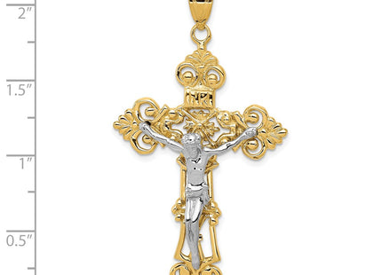 14K gold fleur de lis pendant, another view