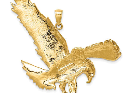 14k Solid Polished Eagle Pendant (Style C2430)