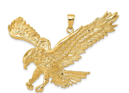 14k Solid Polished Eagle Pendant (Style C2430)