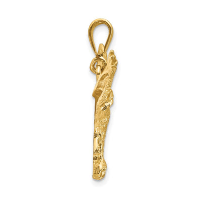 14K Solid Polished Eagle Pendant, 30 x 41mm
