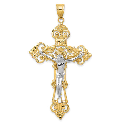 14K gold fleur de lis pendant