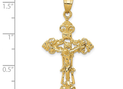 14K gold fleur de lis pendant, another view
