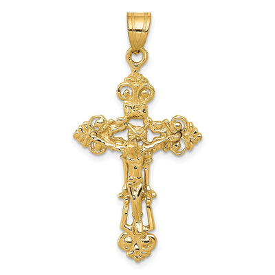 14K gold fleur de lis pendant