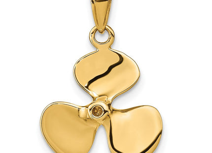 14K Polished 3-D Propeller Pendant (Style C2480)