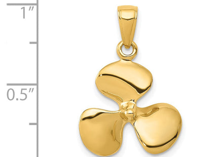 14K Polished 3-D Propeller Pendant (Style C2480)