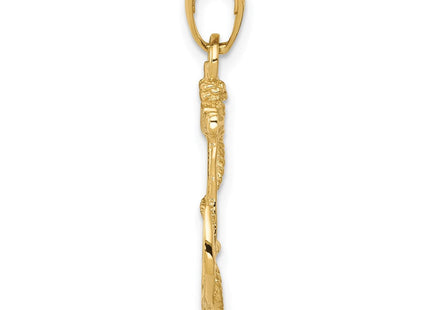 14k Solid Polished Anchor Pendant (Style C2486)