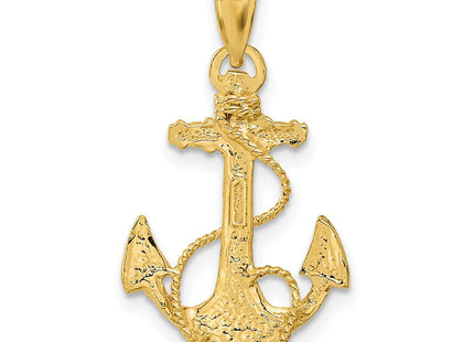 14k Solid Polished Anchor Pendant (Style C2486)