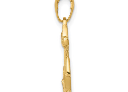 14K gold anchor pendant, alternate view