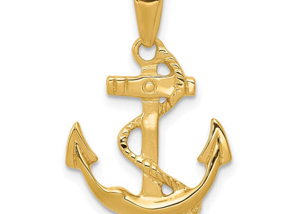 14K gold anchor pendant