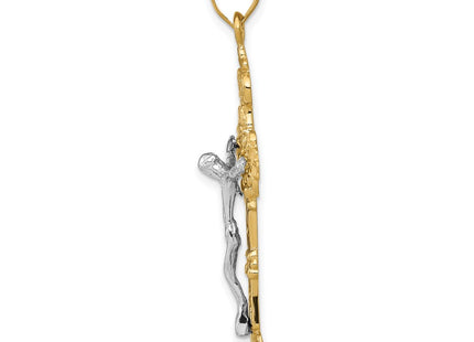 14K gold fleur de lis pendant, alternate view