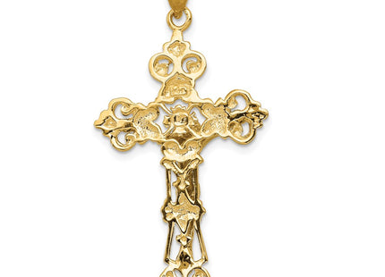 14K gold fleur de lis pendant, further view