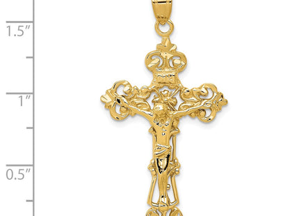 14K gold fleur de lis pendant, another view
