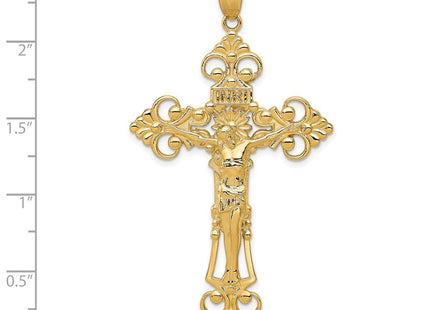 14K gold fleur de lis pendant, another view