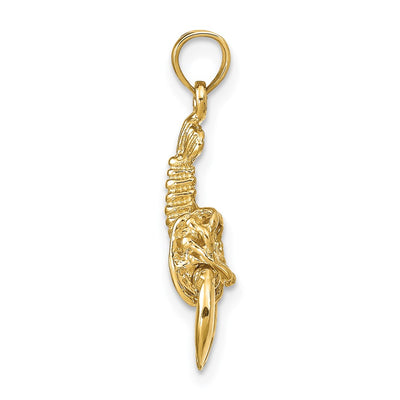 14K Moveable Lobster Pendant