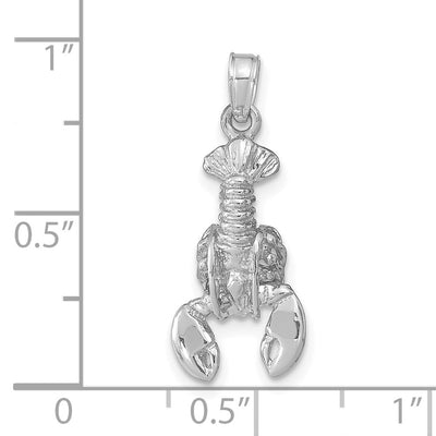 14K White Gold Moveable Lobster Pendant
