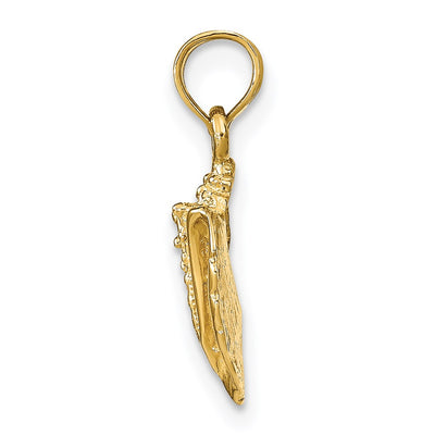 14K Conch Shell Pendant, 19 x 8mm