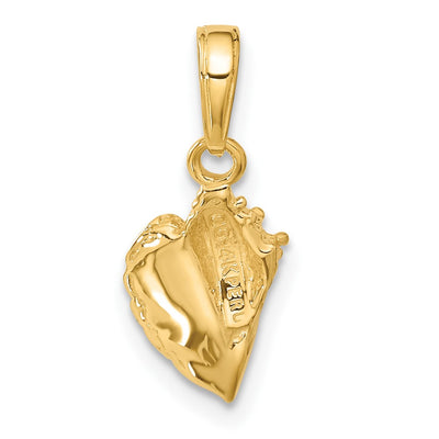 14K Conch Shell Pendant, 19 x 8mm