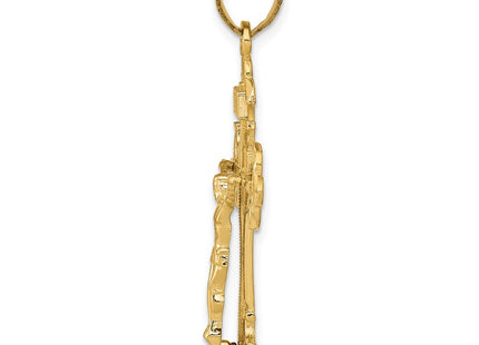 14K gold fleur de lis pendant, alternate view