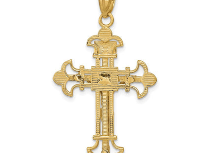 14K gold fleur de lis pendant, further view
