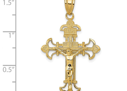 14K gold fleur de lis pendant, another view